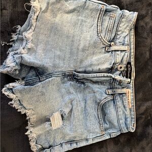 BCBGeneration Light Blue Distressed Jean Shorts